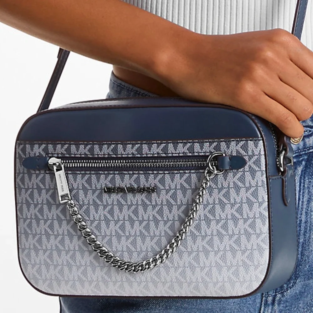 Michael Kors Jet Set Item Large Ombré EW Signature ZP Chain XBody Logo Crossbody